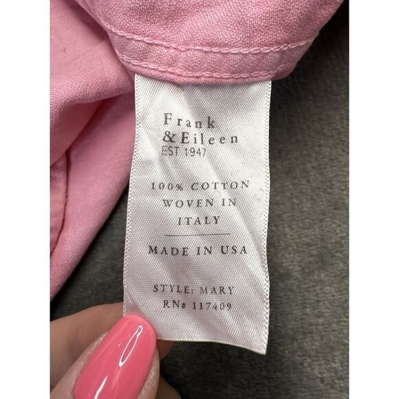 Frank & Eileen Mary Pink Dip Dye Ombre Shirtdress M 100% Cotton Italy - Picture 9 of 13